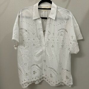 Anthropologie White Women's Casual Shirt
